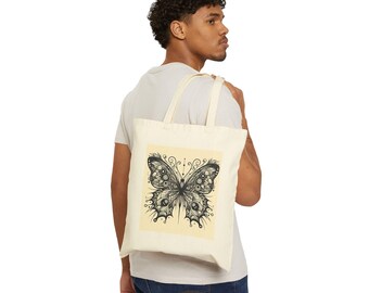 Butterfly Bag, Butterfly Tote Bag, Cotton Canvas Tote Bag