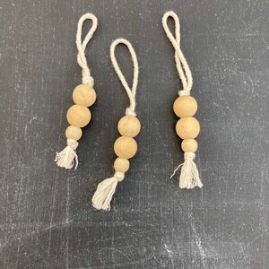 Modern Wooden Christmas Tree Ornament, Set of Three, NATURAL