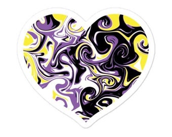 Marble Non-Binary Flag Sticker | Pride Sticker | Non-Binary Pride Sticker | LGBTQIA+ Sticker | LGBTQ Sticker | Non-Binary Sticker