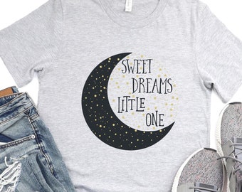 Sweet Dreams Little One Tee - Sleepy Moon Graphic Kids Shirt