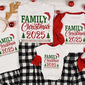 Matching Family Christmas T-Shirt: 2025 Holiday Pajama Party Outfit