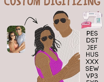 Custom Photo Embroidery Digitizing, Personalized Portrait Embroidery File, Pet or Person Design