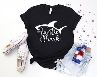 Auntie Shark Shirt, Matching Family Tees, Gift for Auntie