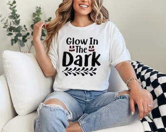 Camiseta de Halloween que brilla en la oscuridad: camiseta de calabaza espeluznante