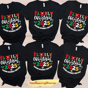 Family Christmas 2025 Shirt Matching Holiday Outfit Xmas Party Tee Making Memories Together Festive T-Shirt Gift, Family T-Shirt