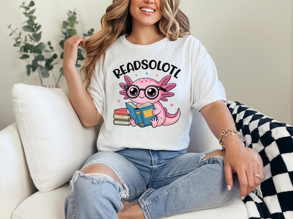 Kawaii Axolotl T-Shirt: Gamer, Coffee Lover, Bookworm Gift, Custom Text