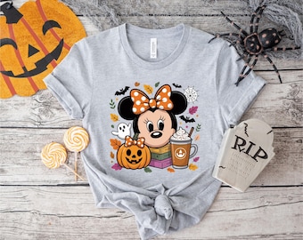 Minnie Kürbis Schleife Halloween Shirt, Disney inspiriert Herbst Tee