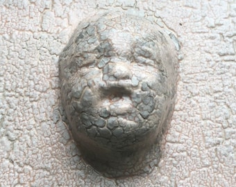 H.R. Giger Style: Ceramic Wall Tile, Crybaby Series, Ceramic sculpture, ceramic tile, wall art, room decor, sculpted art tile, 4x4 inches