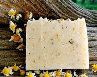 Vegan Chamomile Soap Bar: Handmade Natural Soap for Sensitive Skin (4.5oz)