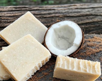 Handmade Vegan Coconut Oil Soap Bar: All Natural, Palm Oil Free