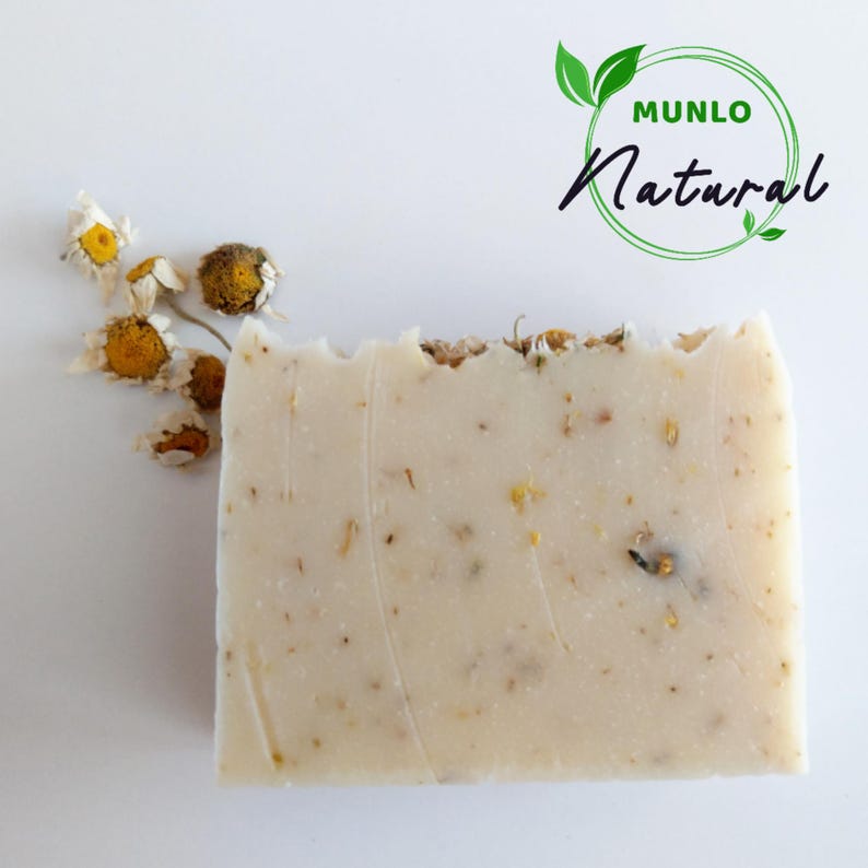 Vegan Chamomile Soap Bar: Handmade Natural Soap for Sensitive Skin (4.5oz) image 3