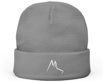 Knit Beanie, Gym Fitness Apparel, Strong Dog Mom/Dad Hat, Workout Buddy Gift, Cardio Weightlifter Cap