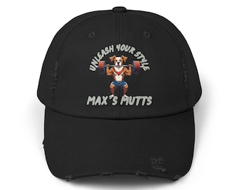 Weightlifting Dog Lovers Unite! Max's Mutts Unisex Distressed Cap