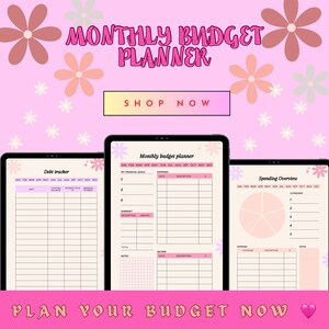 3 Pages Monthly Budget Planner, Budget Planner, Digital Budget Planner, Budget Tracker, Digital Planner, Editable in Canva, Printable Plan