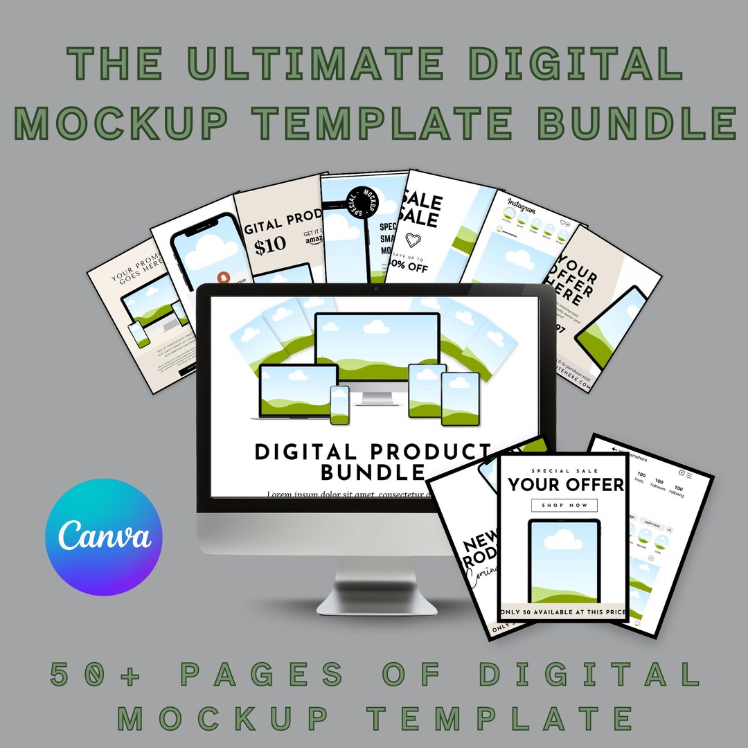 50+ Etsy Listing Mockup Digital Templates for Marketing, Instagram Post