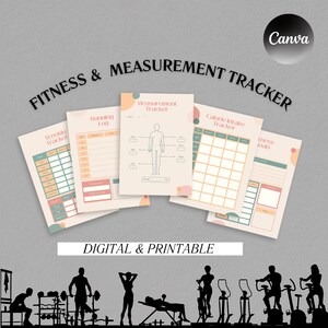 Fitness Planner Printable | Digital Workout Tracker | Weight Loss Journal | Running Log & Meal Planner PDF
