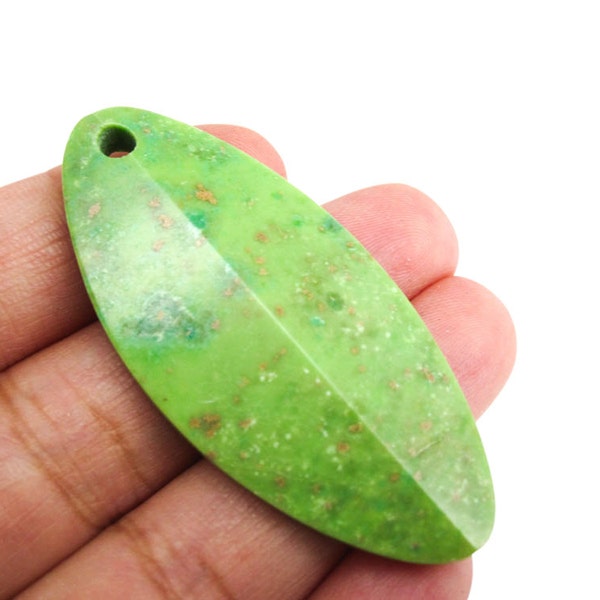 Green Turquoise Pendant, Marquise Shape, 24mm x 52mm, SKU 3832