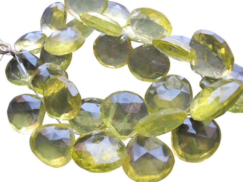 Lemon Topaz Beads Briolettes 13-15mm Luxe AAA Yellow Topaz Beads SKU 2439 image 2