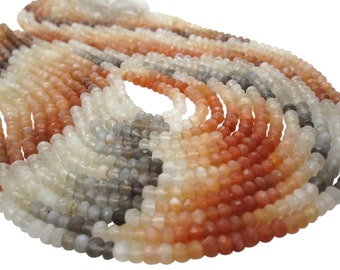 Moonstone Beads, Moonstone Rondelle Beads, Natural, 3.5mm to 4mm, Multi Color Moonstone, SKU 5231