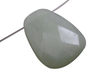 Jade Pendant, Chinese New Jade Briolette, Focal, 22mm x 29mm, SKU 4267A