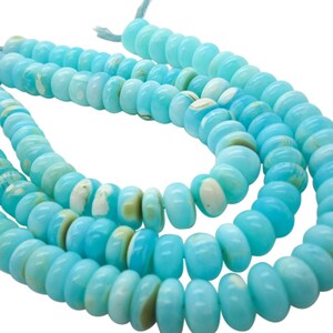 Blue Peruvian Opal Beads, Peruvian Opal Beads, Blue Opal Beads, Rondelles, 12-18, SKU 4917 image 2