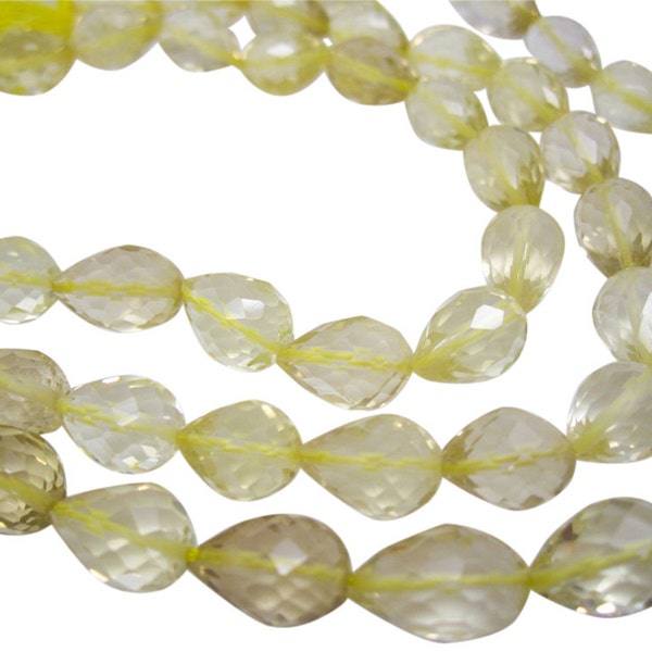 Lemon Topaz Beads | Briolettes | Luxe AAA | Teardrops | Yellow Topaz Beads | SKU 4709