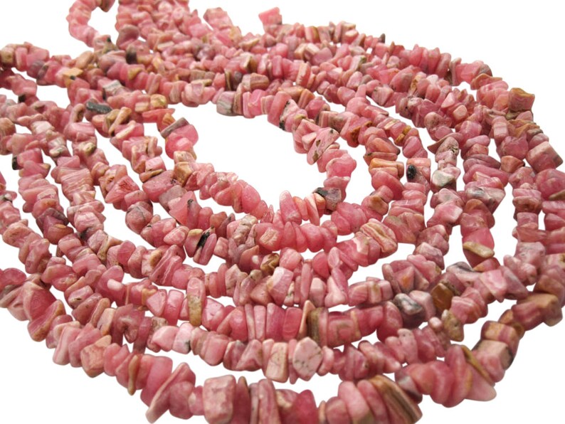 Rhodochrosite Beads Rhodocrosite Beads Rhodocrosite Chips SKU 5121A image 2