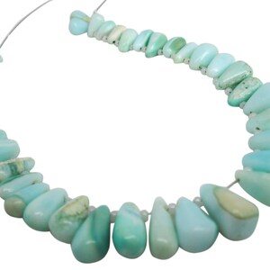 Peruvian Blue Opal Beads | Teardrops | Peruvian Opal Briolettes | Blue Opal Teardrop Briolette | Peruvian Opal Drops | SKU 4764