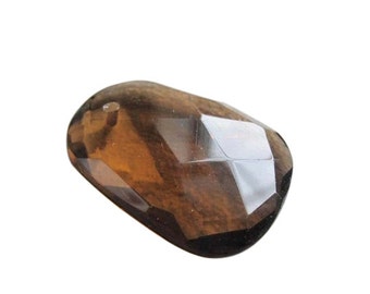 Smokey Quartz Pendant, Briolette Shaped Stone Pendant or Focal Bead, 23mm x 30mm, SKU 2558A