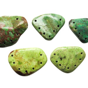 Pingente Turquesa, Turquesa Verde, Vários Furos Perfurados, SKU 5293