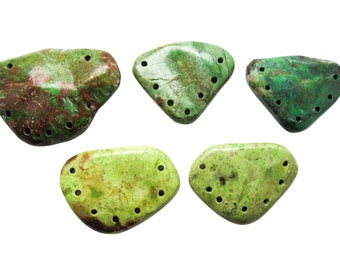 Turquoise Pendant, Green Turquoise, Multi Holes Drilled, SKU 5293