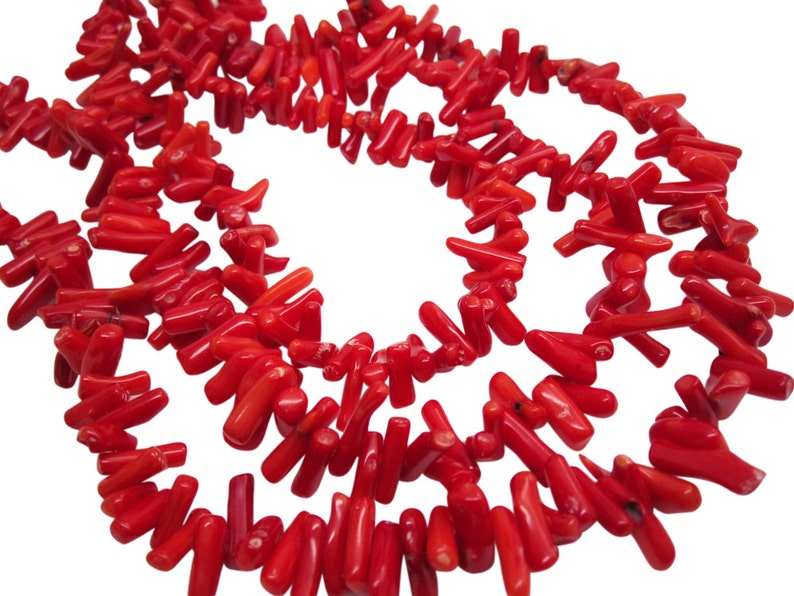 Red Coral Beads Spikey Coral Beads Red Coral Chips SKU 4615 Etsy