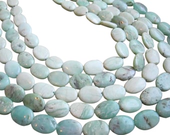 Green Opal Beads, Smooth Oval, 10mm x 14mm, Loveofjewelry, Apple Green, SKU 2297