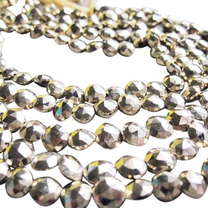 AAA Gold Pyrite Beads Gemstone Faceted Coin, 5mm to 5.5mm, Gold Gemstone, Fools Gold, SKU 2834 image 1