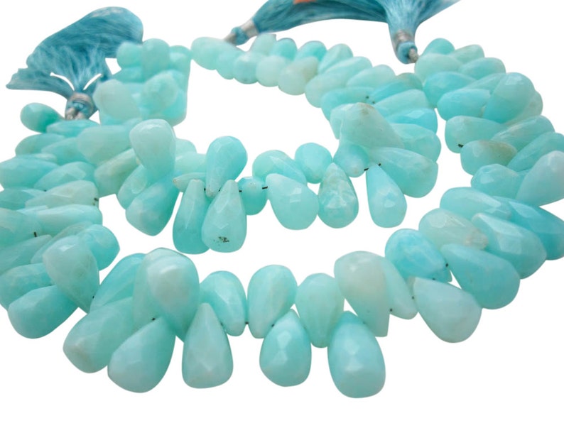SKU 4948 Blue Opal Teardrop Briolette Faceted Teardrops Peruvian Blue Opal Beads Peruvian Opal Briolettes Peruvian Opal Drops