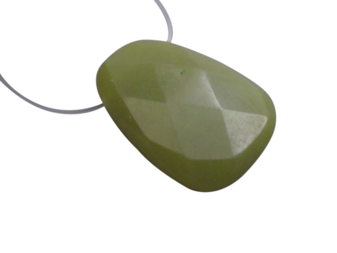 Olive Jade Pendant Olive Jade Briolette Focal 22mm X 29mm Etsy