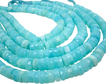 Blue Peruvian Opal Beads | Faceted Heishi | Wholesale Opal | Blue Opal Heishi | SKU 4818