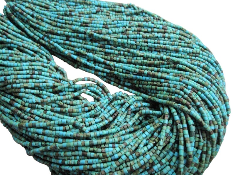 Turquoise Tubes Turquoise Heishi Turquoise Beads Blue Green Turquoise SKU 3878A image 5