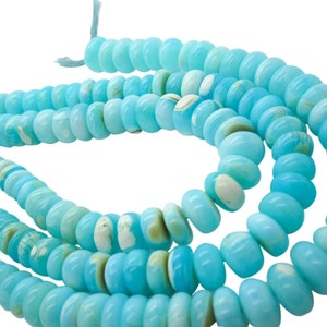 Blue Peruvian Opal Beads, Peruvian Opal Beads, Blue Opal Beads, Rondelles, 12-18, SKU 4917 image 5