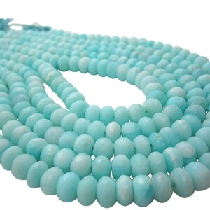 Blue Peruvian Opal Beads, Peruvian Opal Beads, Blue Opal Rondelles, Blue Opal Beads, Faceted Rondelles, SKU 5091 image 2