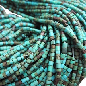 Turquoise Tubes Turquoise Heishi Turquoise Beads Blue Green Turquoise SKU 3878A image 1