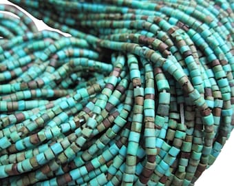 Turquoise Tubes | Turquoise Heishi | Turquoise Beads | Blue Green Turquoise | SKU 3878A