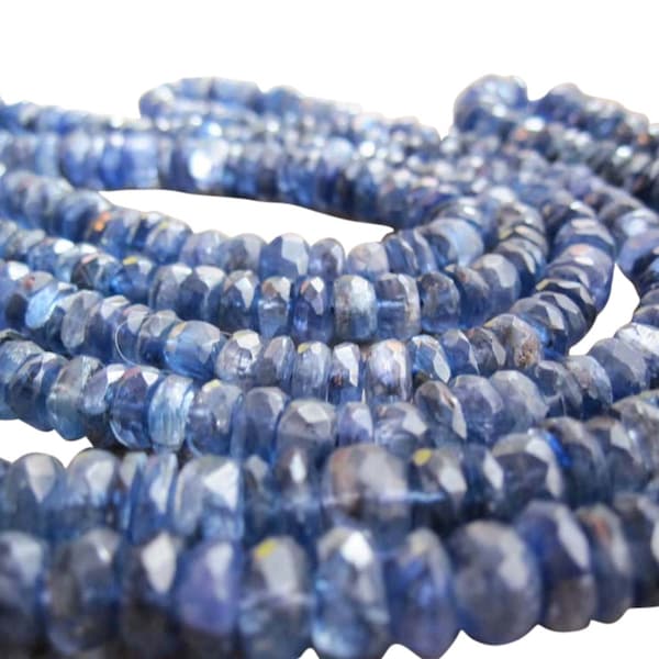 Kyanite Beads, Faceted Rondelles, Blue Kyanite Rondelles, SKU 3274A