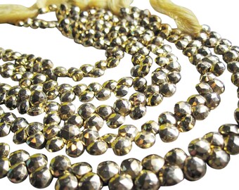 Gold Pyrite Beads Briolettes, Luxe AAA, Gold Gemstone, SKU 2841