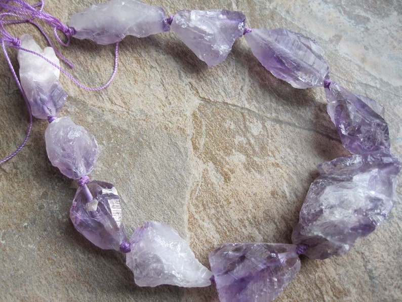 Amethyst Large Freeform Nuggets FULL STRAND image 1