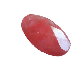 Contas de quartzo morango, pingente oval facetado, focal, também conhecido como quartzo cereja, 21 mm x 35 mm, SKU 2314A