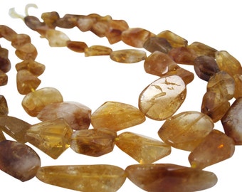 Citrine Nuggets Beads, Natural Citrine Beads, November Birthstone, SKU 4409A