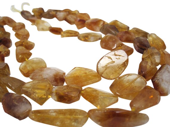 Citrine Nuggets Beads, Natural Citrine Beads, November Birthstone, SKU 4409A