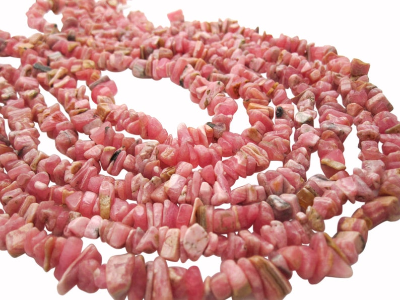 Rhodochrosite Beads Rhodocrosite Beads Rhodocrosite Chips SKU 5121A image 5