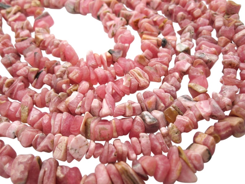 Rhodochrosite Beads Rhodocrosite Beads Rhodocrosite Chips SKU 5121A image 1